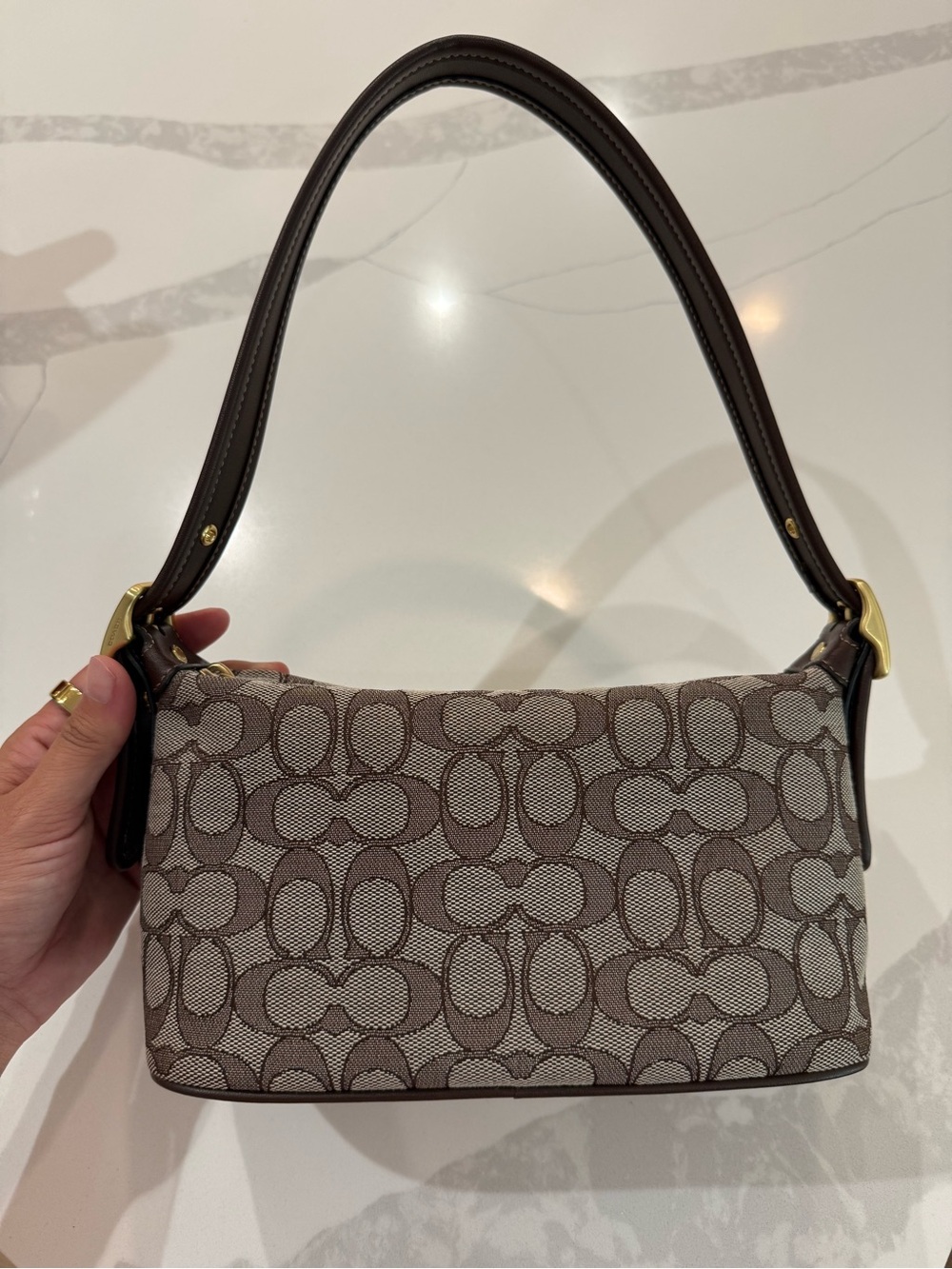 Coach Demi Bag Signature Jacquard Brass/Maple Brown Limited Re-Edition - Picture 7 of 8